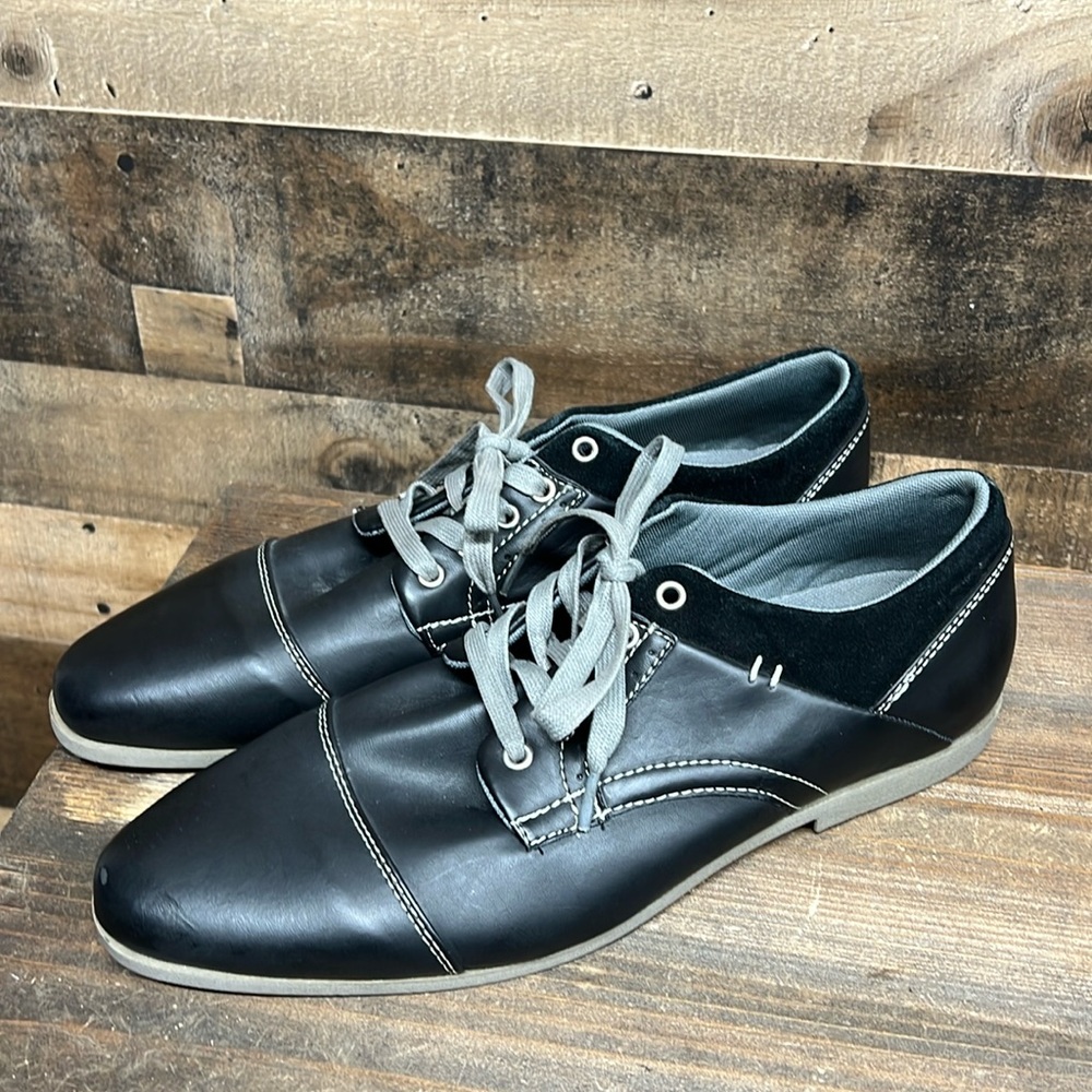 Steve Madden Black Leather‎ Dress Shoes Men's Size 9
